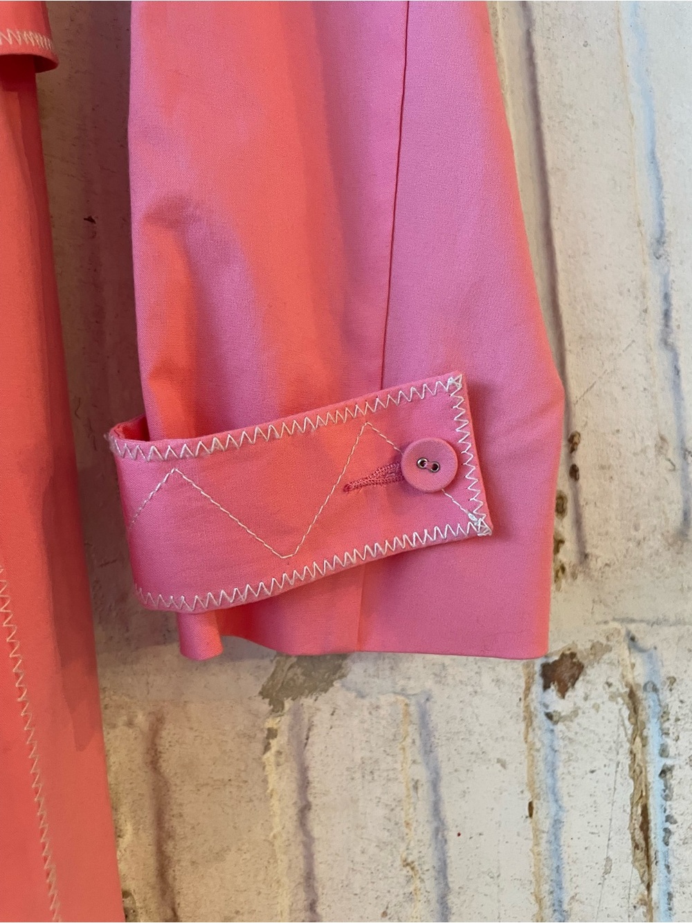 Sigrid Olsen Sport Pink Belted Trench Coat XS Y2K - Picture 6 of 8